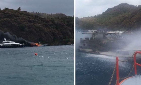 Marmaris'te marinada bağlı yat küle döndü! (11 Haziran 2022) (Video Haber)