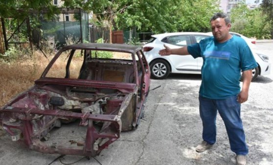 Çalınan otomobilini parçalanmış halde buldu; 'Keşke böyle görmeseydik' dedi