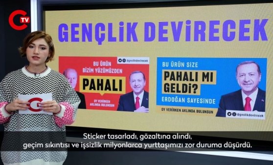 Sticker tasarladı, iktidar gözaltına aldı