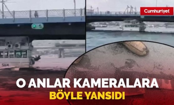 Tur teknesi, Galata Köprüsü'ne çarptı