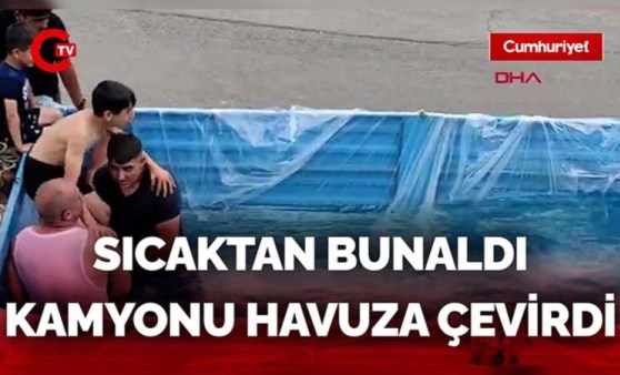 Sıcaktan bunalan esnaf, bunu da yaptı: İşte o görüntüler...