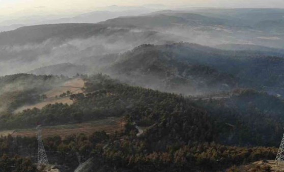 Çanakkale’de orman yangınının 3. gününde yanan alanlar böyle görüntülendi