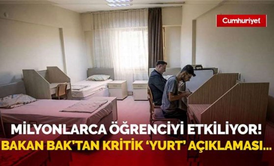 Milyonlarca öğrenciyi etkiliyor! Gençlik ve Spor Bakanı Bak'tan kritik 'yurt' açıklaması...