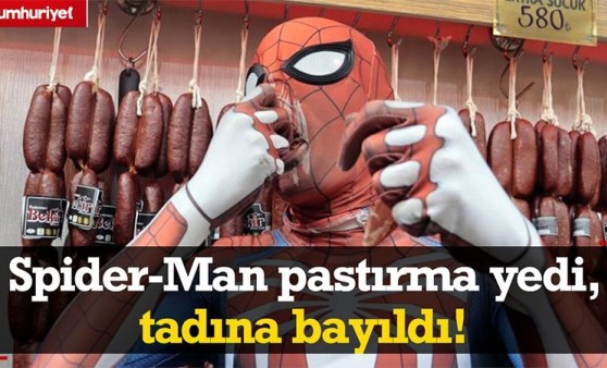 Spider-Man ilk kez pastırma yedi, tadına bayıldı