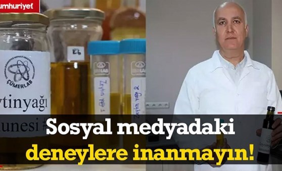 Prof. Dr. uyardı:'Sosyal medyadaki zeytinyağı deneylerine inanmayın'